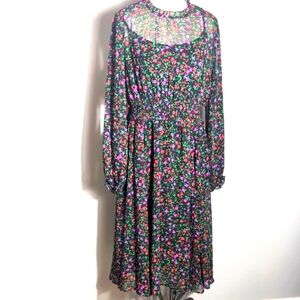 Calvin Klein Floral Chiffon Midi Dress, Sz 14.